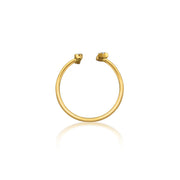 18k Gold Wavy Diamond Midi / Pinky Ring - Genevieve Collection